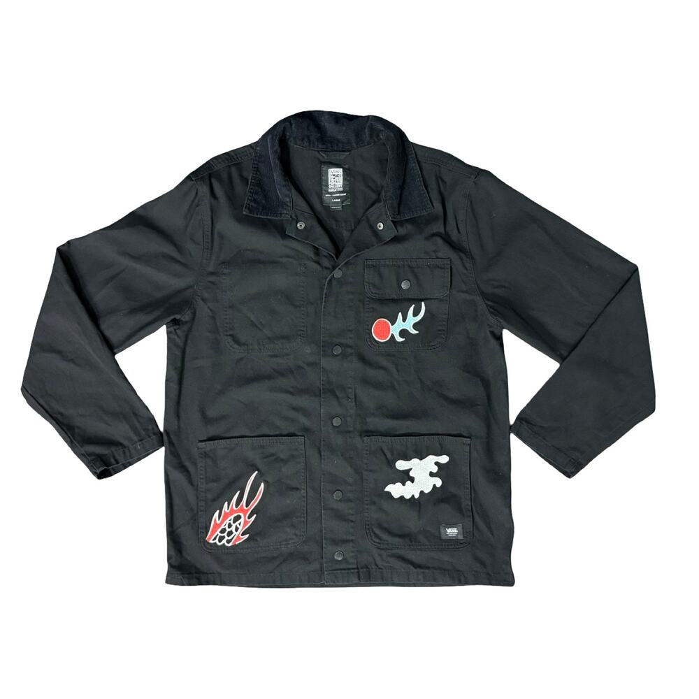 Vans Kaitlin Chan Black Embroidered Chosen Family Pride Drill Chore Coat Size L - Picture 4 of 13